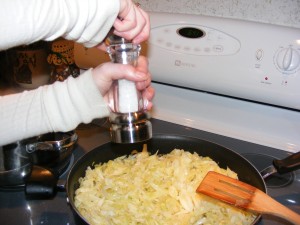 Adding salt with a salt grinder