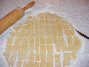 dumplings ready for the broth