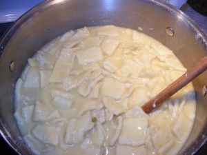 Hearty old fashioned chicken and dumplings
