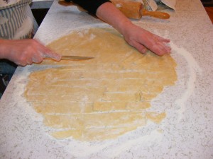 cutting dumplings