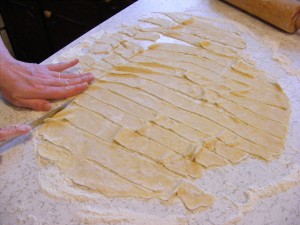 making dumpling squares